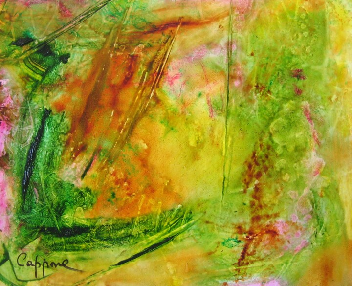 Schilderij getiteld "Photosynthèse" door Cappone, Origineel Kunstwerk, Olie