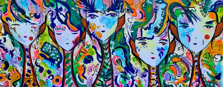 Malarstwo zatytułowany „Free Spirits 16” autorstwa Veronica Vilsan, Oryginalna praca, Akryl
