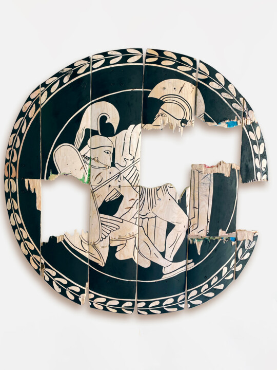 Battle at the Biarritz Kylix 雕塑, 43.3x43.3 in