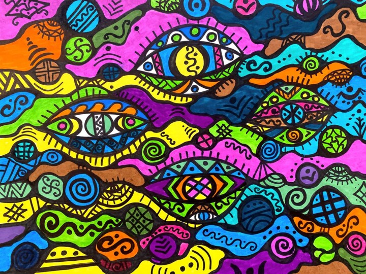 Eyes 绘画, 9x11.8 in
