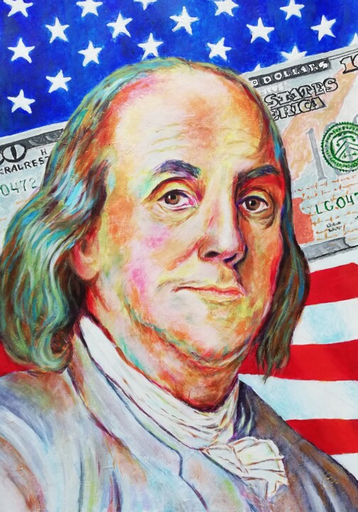 "Benjamin Franklin" başlıklı Tablo Iryna Fedarava tarafından, Orijinal sanat, Akrilik