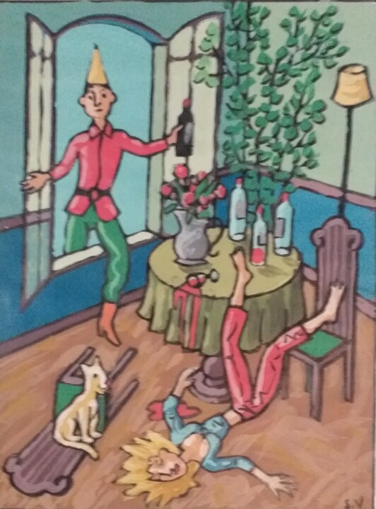 C est l heure du rouge 绘画, 11.4x7.9 in