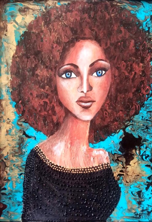 Femme aux yeux bleus 绘画, 27.6x19.7 in