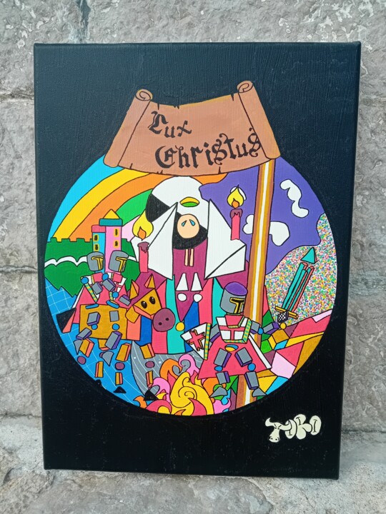Peinture intitulée "Lux Christus" par Toro Teodoro, Œuvre d'art originale, Marqueur