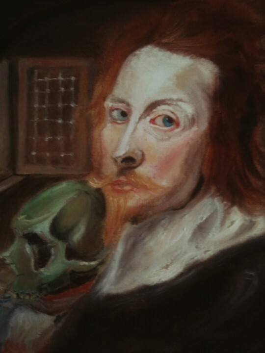 After Anthony Van Dyck, Nicholas Lanier, Memento Mori 绘画, 12.6x10.2 in