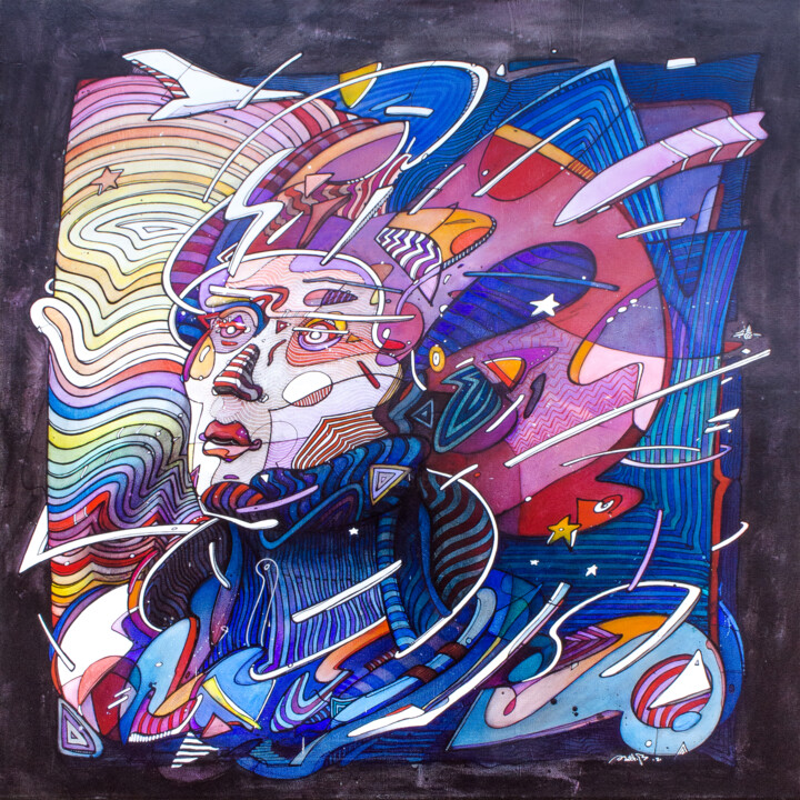 Cosmosnaute 绘画, 31.5x31.5 in