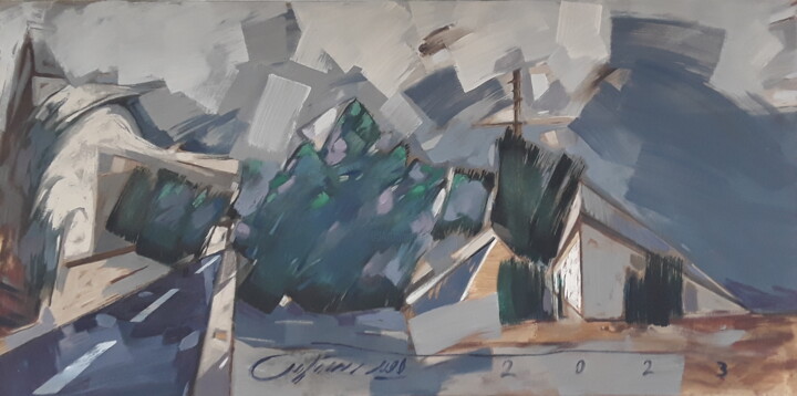Painting,  27.6x55.1 in 
