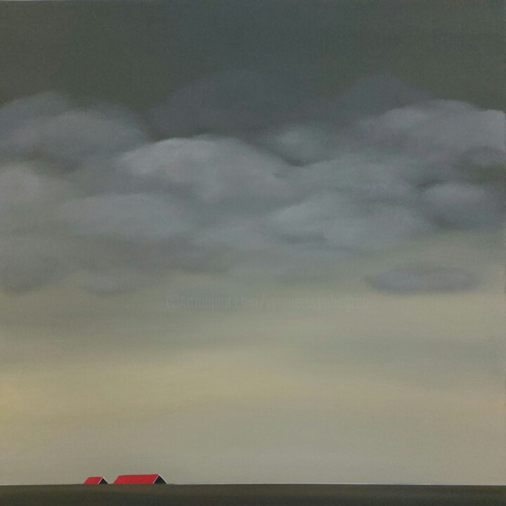 Painting titled "Autumn, travelling…" by Nelly Van Nieuwenhuijzen, Original Artwork, Acrylic Mounted on Wood Stretcher frame