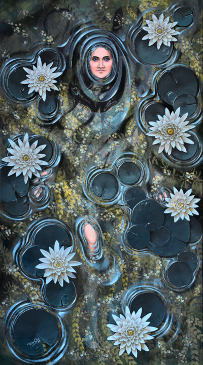 Water 绘画, 35.4x19.7 in