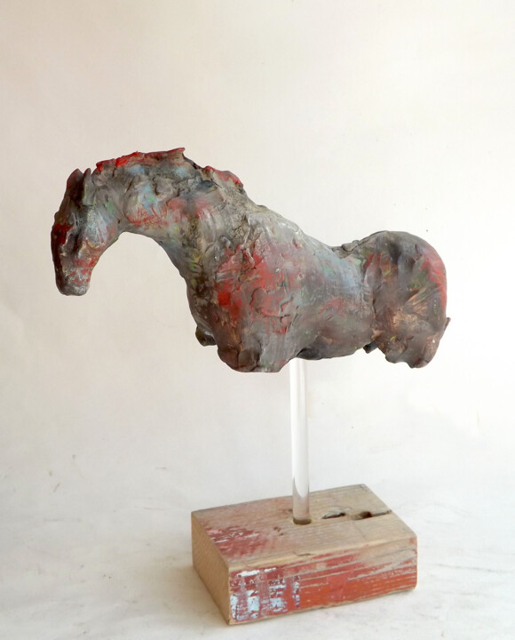 "La linea rossa" 雕塑, 11x8.7 in