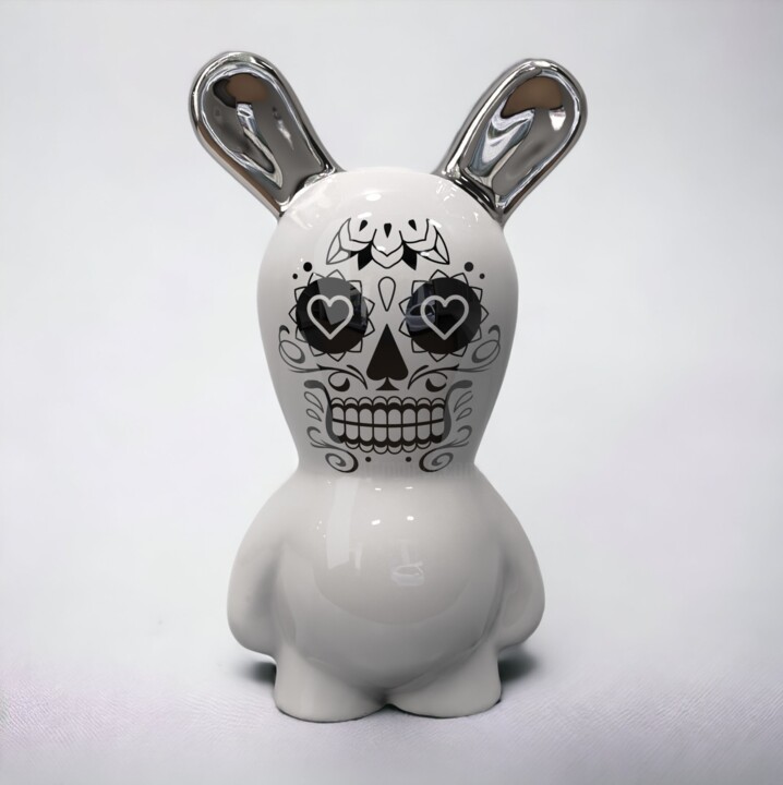 Osvaldo Mexican Skull 200% Platino 雕塑, 8.7x4.3 in
