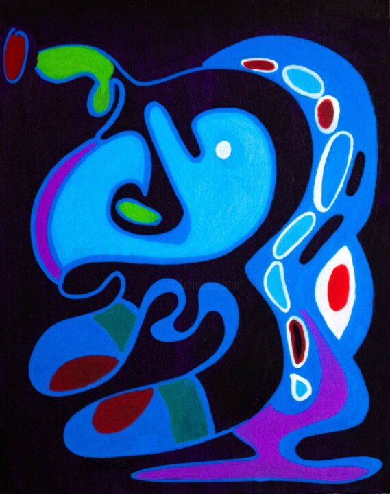 Baby Dolphin 绘画, 20x16 in