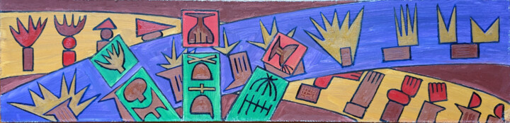 Painting titled "Simple Sequence 5" by Gerald Shepherd F.F.P.S., Original Artwork, Oil