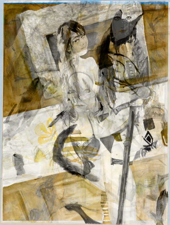 Yellow Cosplay 绘画, 21.7x15.4 in