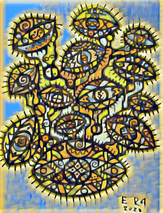 Digital Arts titled "Digital eyes" by Olena Kovalenko, Original Artwork, AI generated image