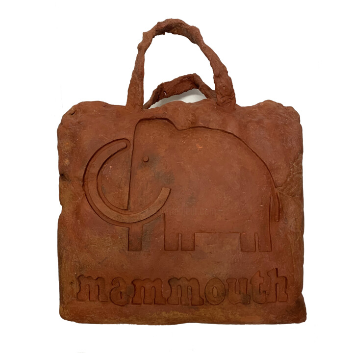 Sculpture titled "Sac Mammouth Fossil…" by Aurelien Guiho, Original Artwork, Engraving