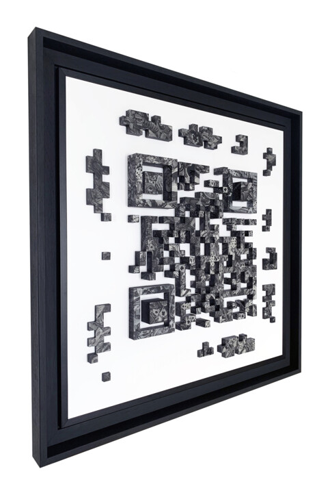 Sculpture titled "QR CODE - LA VIE ES…" by Aurelien Guiho, Original Artwork, 3D Modeling