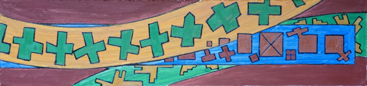 Painting titled "Simple Sequence 4" by Gerald Shepherd F.F.P.S., Original Artwork, Oil