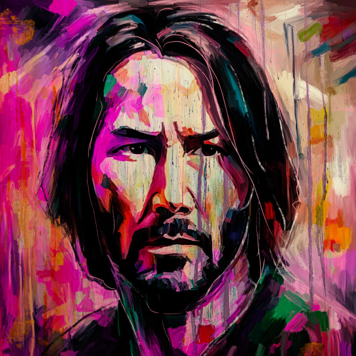 Keanu Reeves 绘画, 47.2x47.2 in
