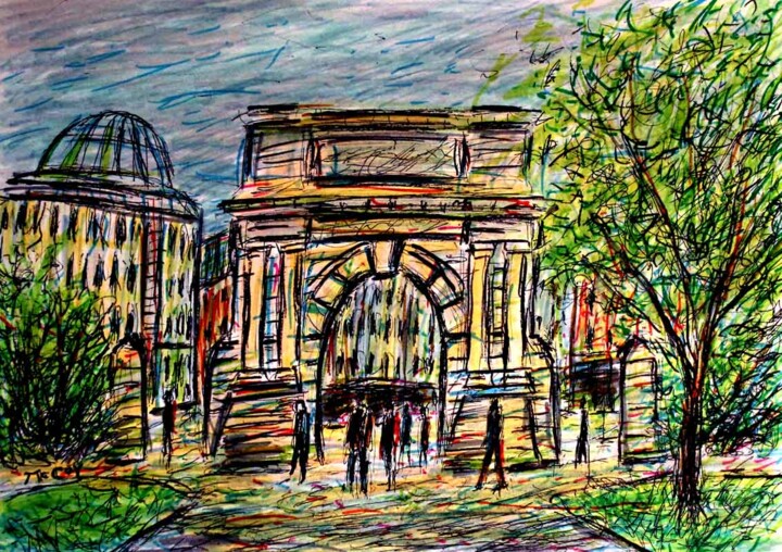 Stephen’s Green Dublin, Ireland 图画, 8.3x11.8 in
