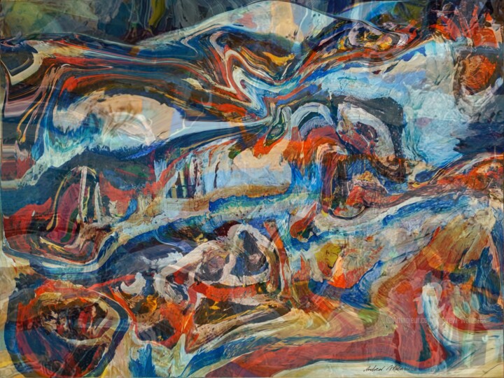 Digital Arts titled "Paracas" by Andrew Walaszek, Original Artwork, Digital Painting Mounted on Wood Stretcher frame