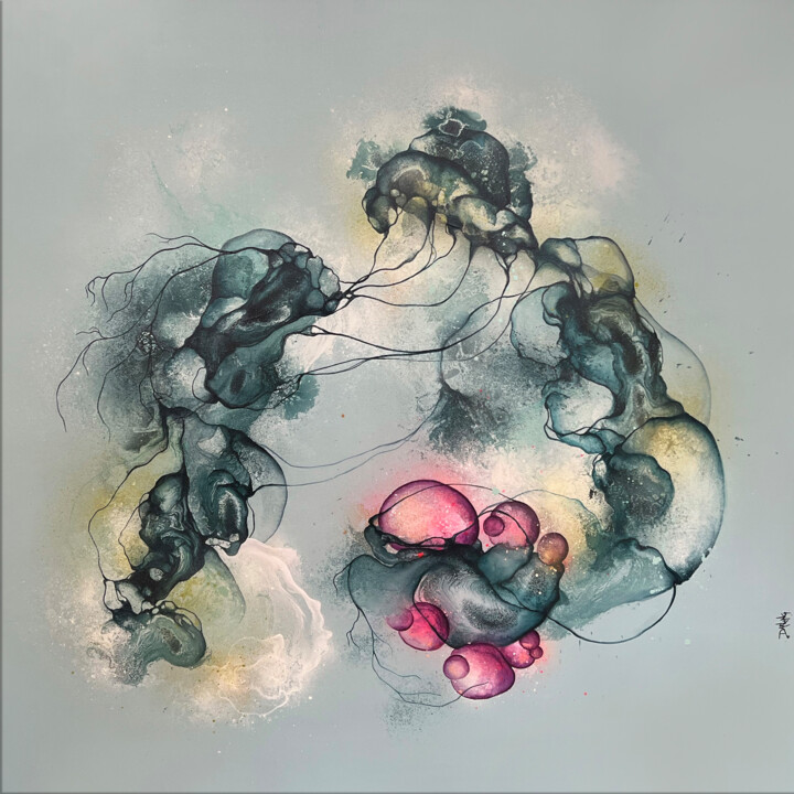 Painting titled "Heart" by Rikke Darling, Original Artwork, Acrylic