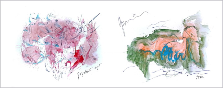 Artes digitais intitulada "at dawn the bushes…" por Dima Dima Vil Ms Wilms (Rok Zivopisec Rock Painter), Obras de arte origi…