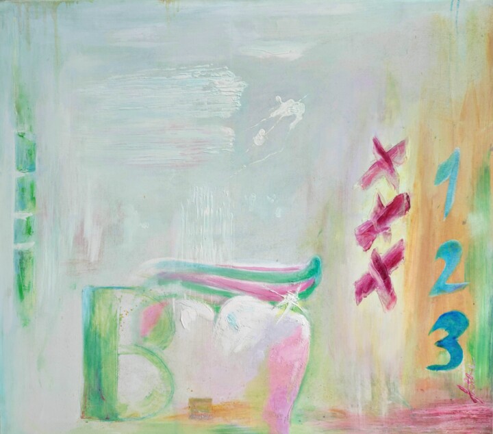 绘画 标题为“Start the day clean” 由Hans Josef Fischbach, 原创艺术品, 丙烯 安装在木质担架架上