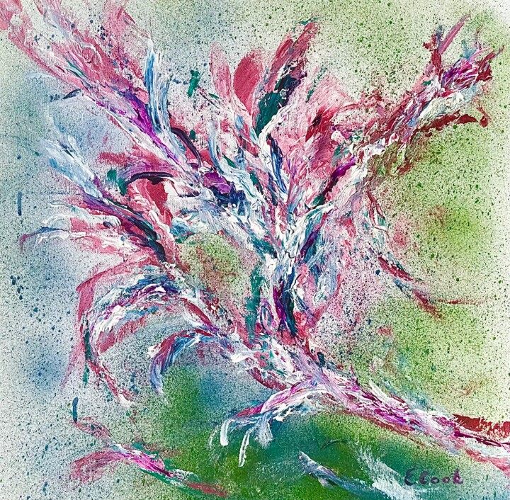 Peinture intitulée "Grasses in the Wind" par Elisa Cook Benbassat Bassat, Œuvre d'art originale, Acrylique