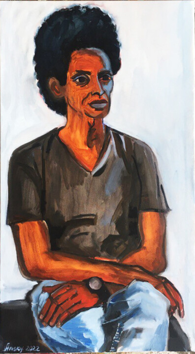 Schilderij getiteld "Afwerke" door Katia Ansky, Origineel Kunstwerk, Olie
