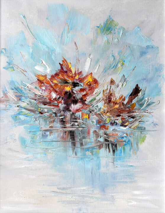 Bird Bath III 绘画, 19.7x15.8 in