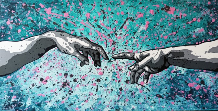 绘画 标题为“LA CRÉATION D'ADAM 2” 由Myriam Bellanger, 原创艺术品, 丙烯