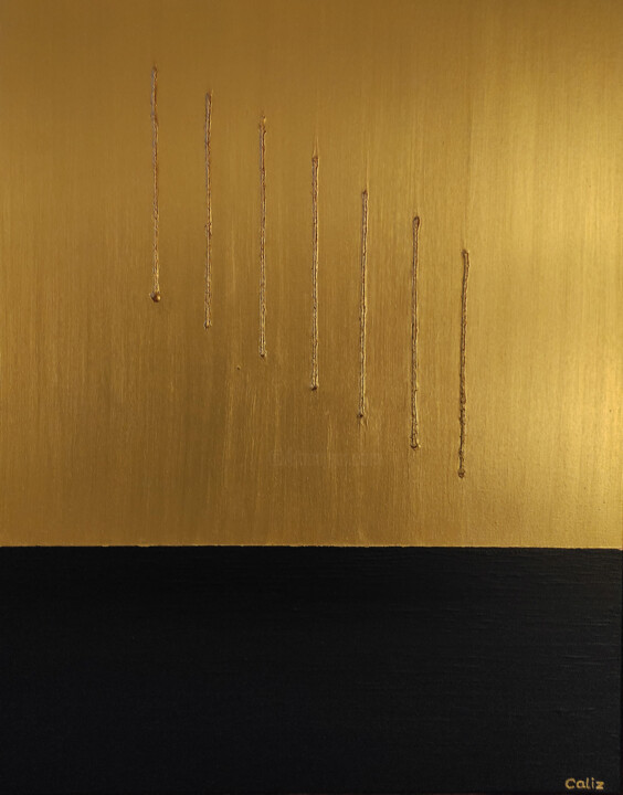 CHARBON SOUS PEPITES D'OR 绘画, 31.5x23.6 in