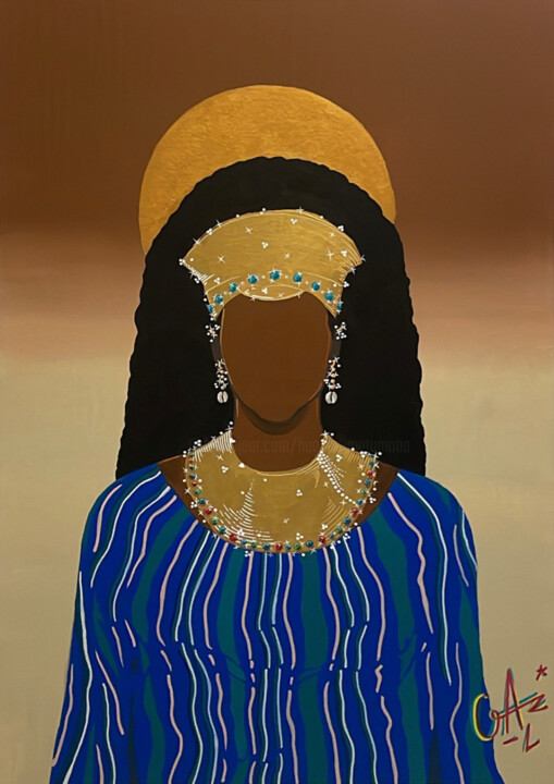COLLECTION GARDIENNES ANCESTRALES - Yennenga 绘画, 35.4x25.6 in