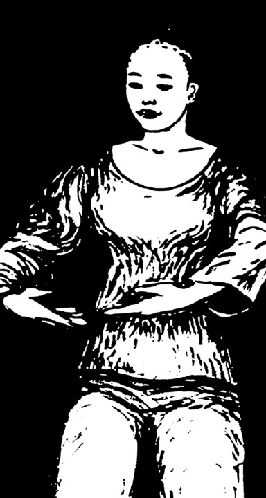 Dessin intitulée "Qigong à l'encre de…" par Corinne Courlet, Œuvre d'art originale, Encre