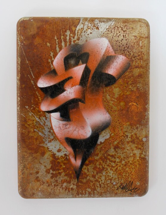 Painting titled "rusty hug" by Tweak Art, Original Artwork, Stencil