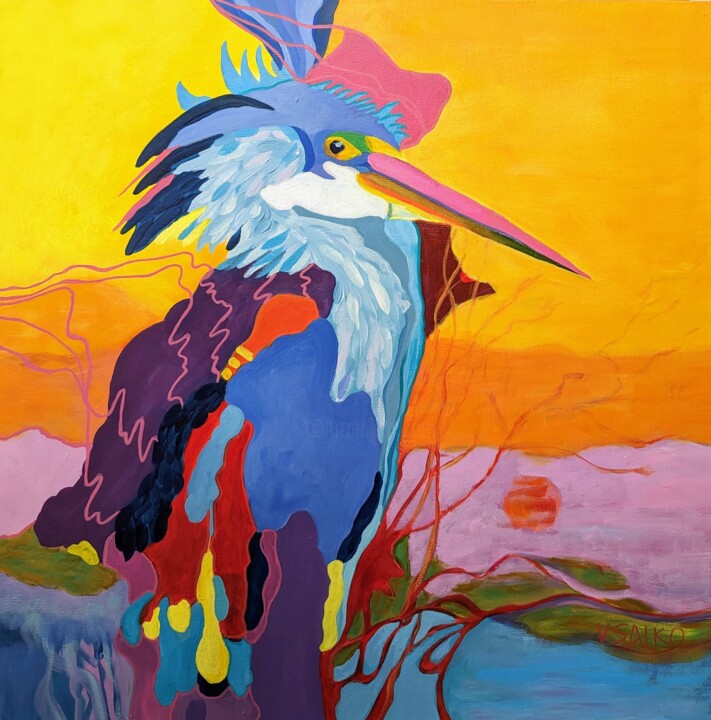 Dream Bird 绘画, 24x24 in