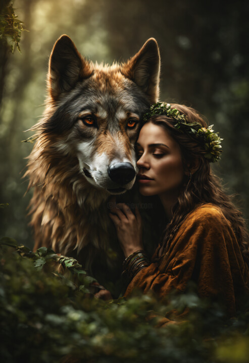 Digital Arts titled "Unity with nature" by Elena Vybiranets, Original Artwork, AI generated image