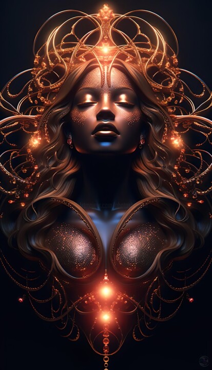 Digital Arts titled "Meira Light Bringer" by China Alicia Rivera, Original Artwork, AI generated image