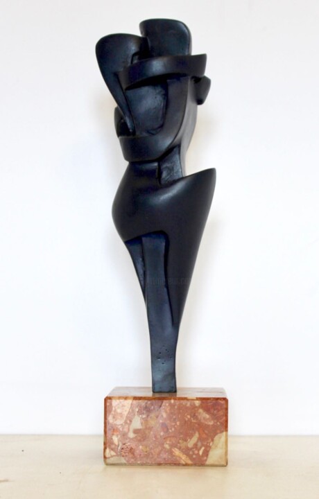 Sculpture intitulée "Le câlin bleu" par Tweak Art, Œuvre d'art originale, Bronze