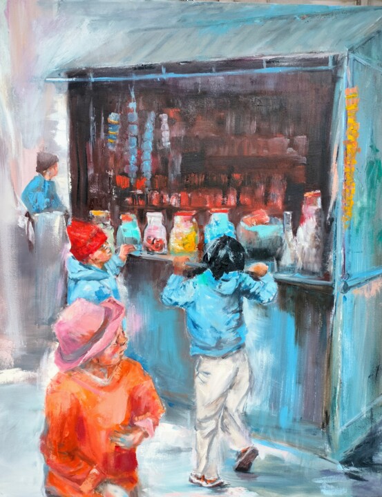 Les Gourmands de l'Himalaya 绘画, 39.4x31.9 in