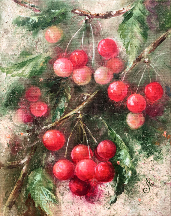 Fruits Cherry Cerise 绘画, 9.8x7.9 in