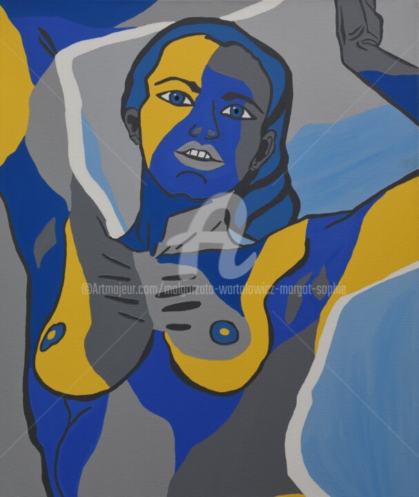 Blue Girl 绘画, 23.6x19.7 in
