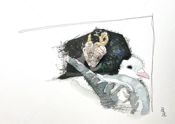 Balthazar and Esme, 2 (Original)(Oceanside, California, USA) 绘画, 7x10 in