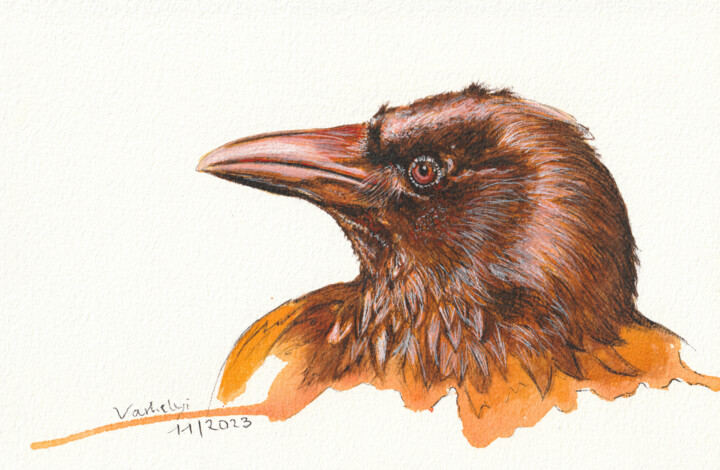 Rabenvogel #20 图画, 5.9x9.1 in