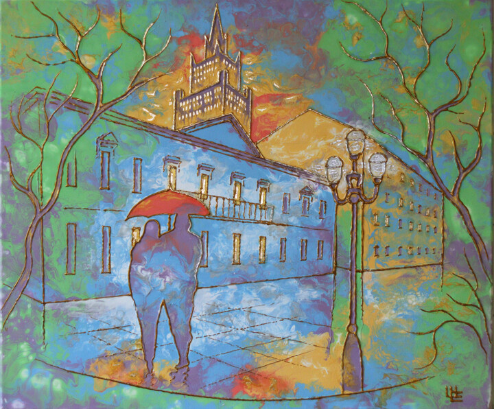 "Ah Arbat" 绘画, 19.7x23.6 in