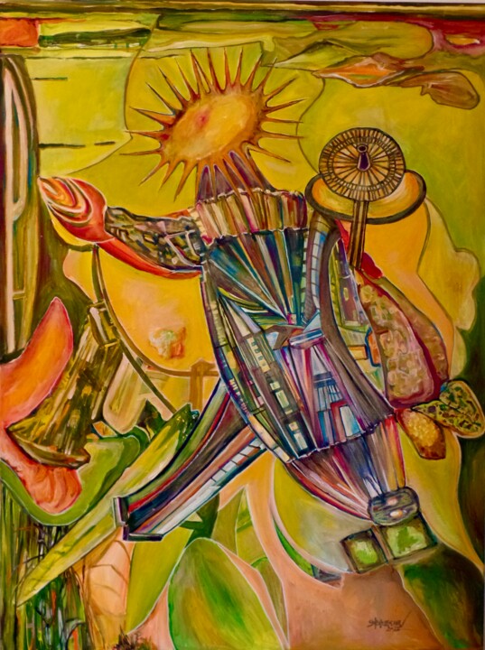 "Der Strahlemann" 绘画, 47.2x35.4 in
