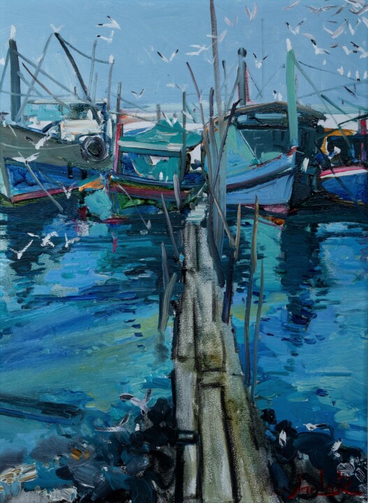 Boats and Birds Картина, 15,7x11,8 in