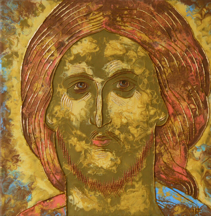 "The Savior" 绘画, 15.8x15.8 in