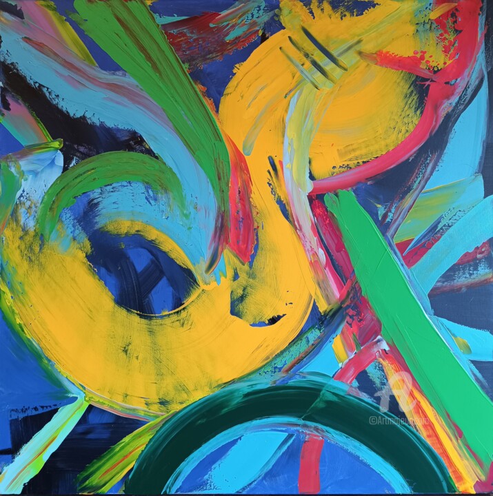 Painting titled "Ether" by Ravie, Original Artwork, Acrylic